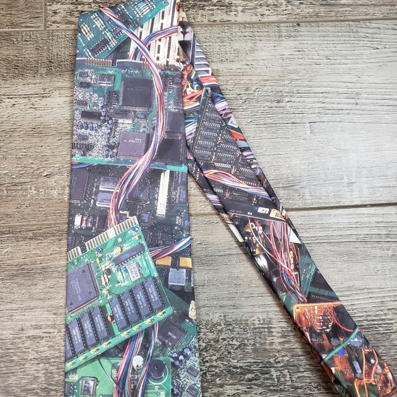 Vintage 1994 Computer Circuit Board Neck Tie Ralph Marlin - Picture 3 of 6